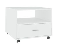 mesa de cafe - mesa de centro madera de ingenieria blanco 55x55x40 cm