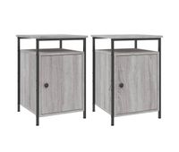 vidaxl mesitas de noche 2 uds madera contrachapada gris 40x42x60 cm