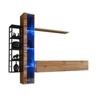 conjunto de muebles de salon estilo industrial switch m7 color roble