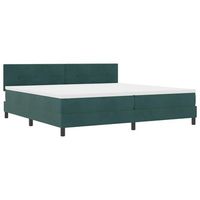 cama tipo box spring verde oscuro 200 x 200 cm terciopelo