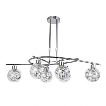 FABRILAMP Lampara de 6 luces modelo VARANASI cromo