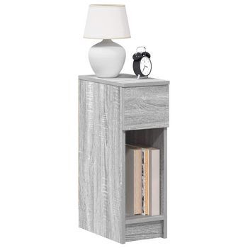 Pack 2 Uds Mesitas De Noche | Mesilla De Noche Con Cajón Gris Sonoma 20x36x60 Cm Cfw50375
