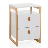 cajonera  mesa auxiliar tarolo iii 40x40x60 cm 2 cajones blanco hjh living