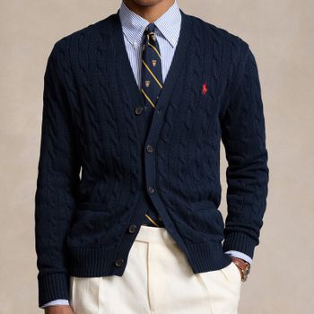 Polo Ralph Lauren Roving Cable-Knit Cotton Cardigan - L