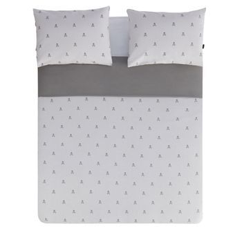 Set Cama (funda Nórdica 260x240 + 2 Almohada 50x105) Algodón Gris Oscuro & Claro Scalpers.