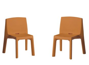 Juego de 2 sillas de polietileno naranja