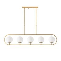 lampara de techo jewel-10620 oro brillante metal vidrio 122x15x49-91 cm