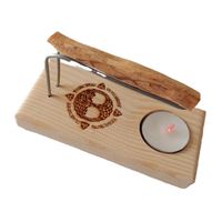 portavelas y portaincienso artesanal de madera con diseno del arbol de la vida y nudo de bruja ideal para limpieza energetica r marca artsoja