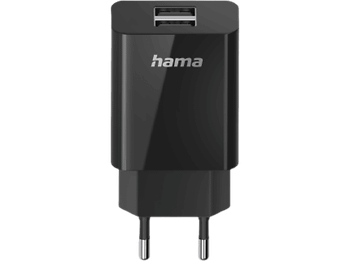 Cargador móvil - Hama Essential Line, USB, Doble, 5 V / 10,5 W, Negro