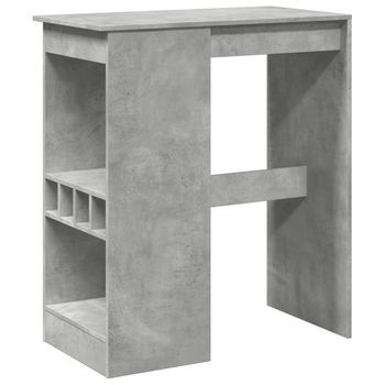 Mesa Alta | Mesa De Bar Con Estantes Madera Gris Hormigón 90x47,5x103,5 Cm
