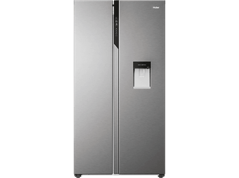 Frigorífico americano - Haier HSR5918DWMP, No Frost, 178 cm, 521 l, Dispensador de agua, Multi Air Flow, Inox Platino