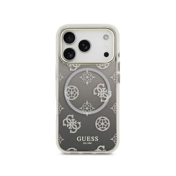 Guess Funda Para Iphone 17 Pro – Carcasa Pc+tpu Con Magsafe Peonía Negra Con Brillos, Diseño Elegante Y Ajuste Preciso