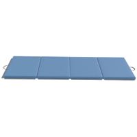 homcom colchoneta gimnasia plegable de grosor 5 cm con asas de transporte para yoga aerobic 240x120x5 cm azul claro