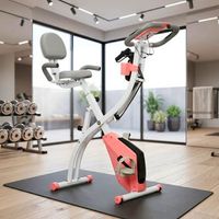 bicicleta estatica plegable homcom acero abs plastico105x48x118cmrosa