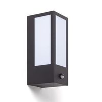 aplique de pared exterior acero inoxidable con detector de movimiento gakom opal negro