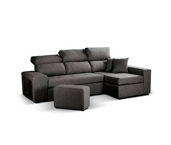 Chaise longue 3 plazas ciro reversible color gris - conforama
