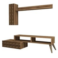 mueble tv con estante planeta nogal
