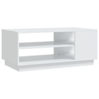 mesa de centro de madera de ingenieria blanca 102x55x43 cm