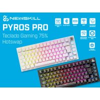 newskill pyros pro teclado gaming inalambrico mecanico 75 hotswap negro