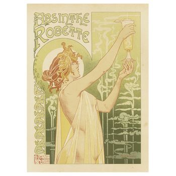 Legendarte - Cartel Artístico Vintage Absinthe Robette - Cuadro Lienzo, Impresión Digital Cm. 50x70