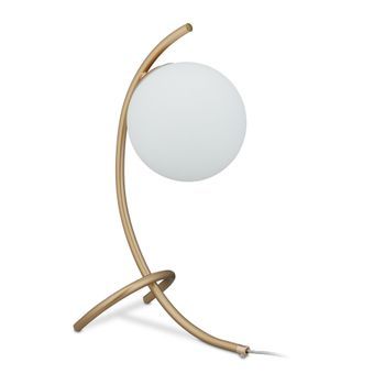 Lámpara De Mesa Arqueada Con Forma De Globo Blanco