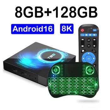 TV Box Android 16 T95 8K Ultra 4K 8GB 128GB Smart TV Box Bluetooth 6.0 Wifi Dual 5G Allwinner H616 reproductor multimedia asistente de Google