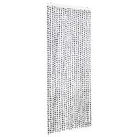 cortina mosquitera de chenilla gris claro y oscuro 90x220 cm vidaxl