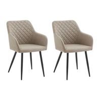 pack 2 sillas comedor salon rombo beige 84x64x56 cm
