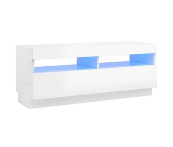Mueble tv - mesa de tv con luces led blanco brillante 100x35x40 cm