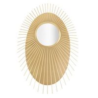 espejo de pared oval geometrico en metal dorado cm 75x8x1105