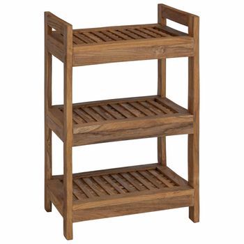 Estante De Baño Natural 45 X 30 X 71 Cm Madera De Teca Maciza Vidaxl