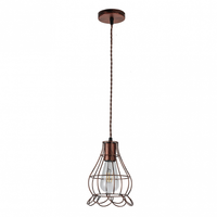 colgante de metal rustico herraje 1 luz marron de fabrilamp