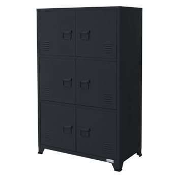 Archivador de oficina antracita, 3 compartimentos 75x40x120,5cm