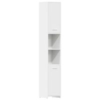 armario de bano  mueble bano madera contrachapada blanco 30x30x1835 cm