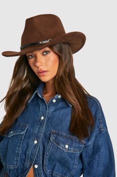 Sombrero Vaquero Estilo Western Con Tira, Beige