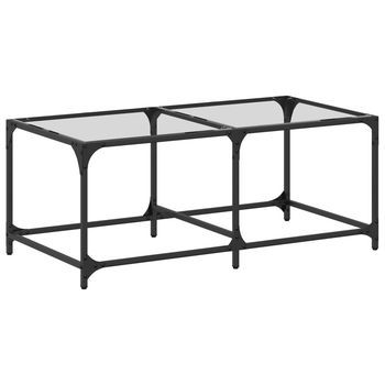 Mesa De Café - Mesa De Centro Superficie De Vidrio Acero 98,5x50x40 Cm