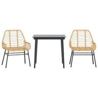 juego de comedor jardin 3 uds ratan sintetico vidrio marron cfw555259