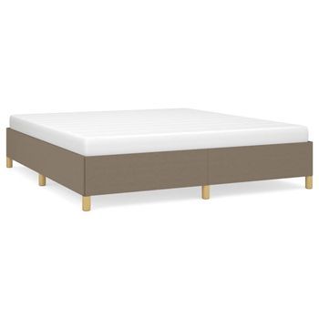 Cama Tapizada 203x180x35 Cm Tejido (100 % Poliéster), Contrachapado Y Madera Tratada - Taupe