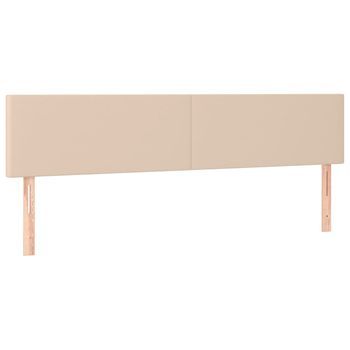 Cabeceros 2 Uds，cabecero Cama，panel De Cabecera Cuero Sintético Capuchino 80x5x78/88 Cm