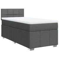 cama box spring con colchon tela gris oscuro 90x190 cm vidaxl