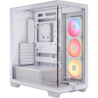 corsair 3500x lx-r rgb vidrio templado 3 ventiladores atxe-atx gestion avanzada rgb y cableado blanco
