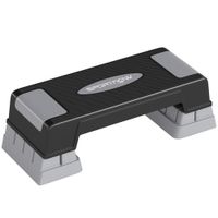 sportnow stepper fitness aerobic 3 niveles altura regulable 12175225 cm superficie antideslizante carga 250 kg gris   aosom espana