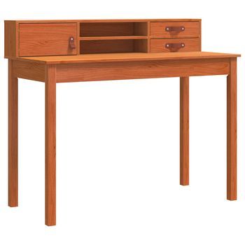 Escritorio | Mesa De Trabajo Marrón Cera 110 X 50 X 93 Cm Madera De Pino Sólido