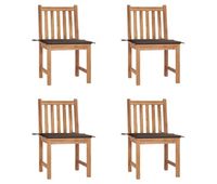 sillas de jardin 4 unidades madera maciza de teca con cojines