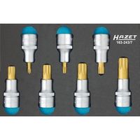 hazet 163-2437 juego de llaves de vaso destornillador  xzn  cuadrado hueco 12 pulgadas 125 mm  perfil con estriado interior xzn  m6m18  numero de herramientas 7