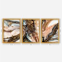 cuadro decorativo enmarcado 3ac167 multicolor 35x45 cm 3 piezas