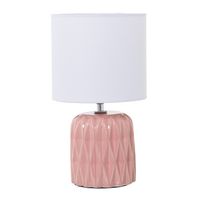 lampara sobremesa ceramica rosa 1xe14 max40w 17x30cm base 11x14 5cm