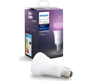 PHILIPS Hue White & Colour Ambiance Bluetooth LED Bulb - E27, White