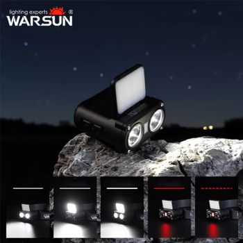 Linterna Frontal WARSUN OWL para Pesca, Ciclismo, Multiusos, 5 Modos con Sensor de Movimiento, Linterna LED Recargable para Senderismo y Camping
