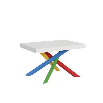 Mesa Extensible 90x140/400 Cm Volantis Fresno Blanco Estructura Multicolor 4/b